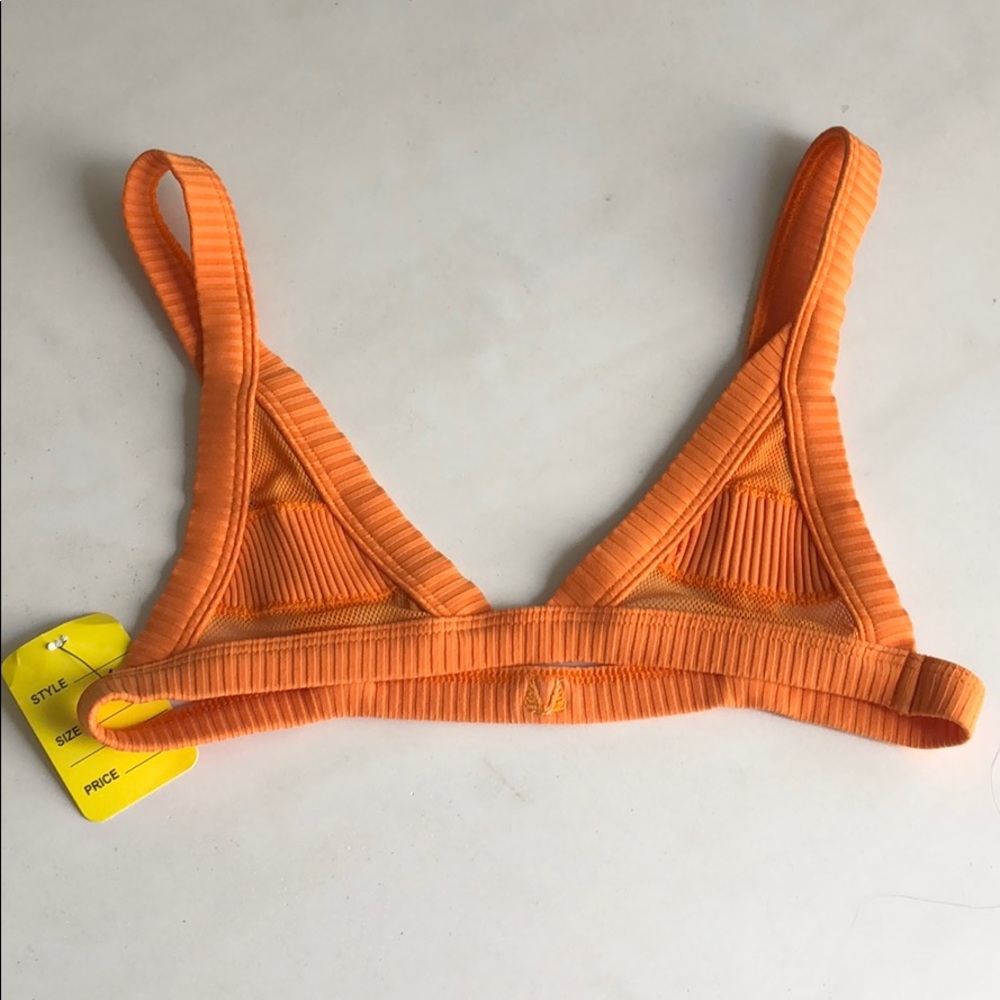 Minimale animale orange ribbed bikini top
